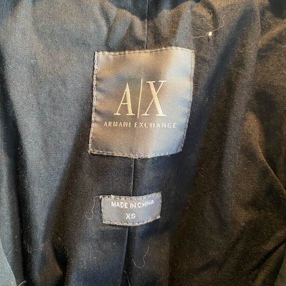 A/X Armani Exchange Black & White Polka Dot Wool Zip Front Cropped Jacket XS - Picture 6 of 7